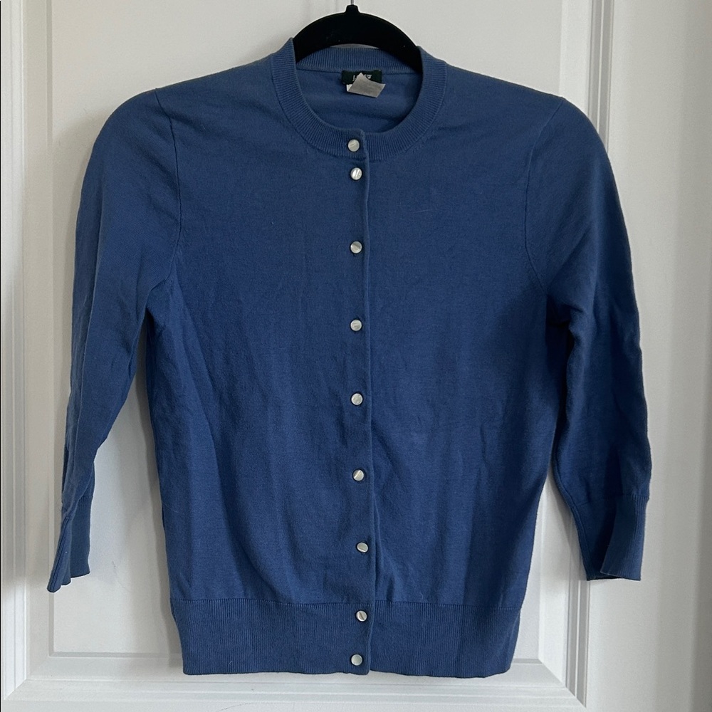 Classic Blue J. CREW cardigan